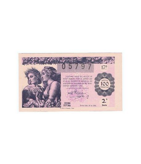 Loteria Nacional. 1946 sorteo 36 (Navidad). Rosa.