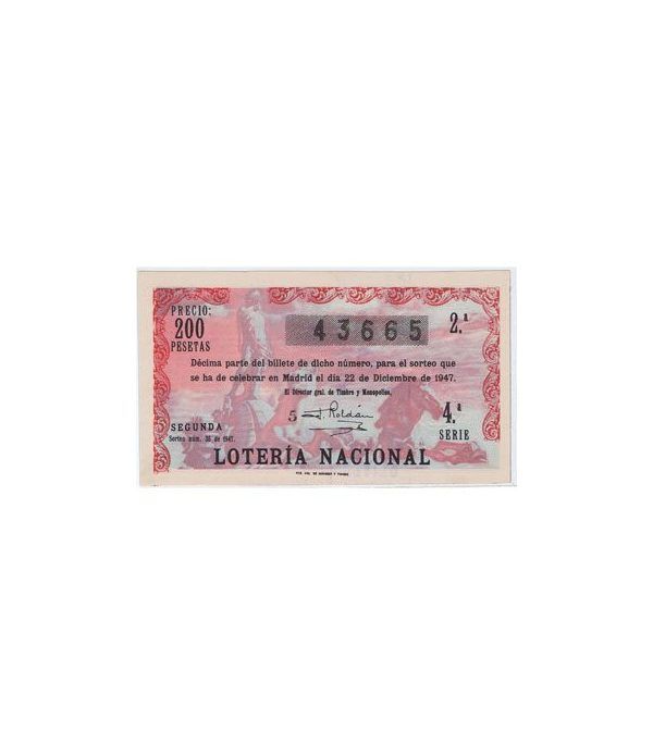 Loteria Nacional. 1947 sorteo 36 (Navidad). Rosa.