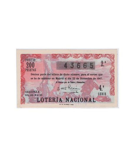 Loteria Nacional. 1947 sorteo 36 (Navidad). Rosa.