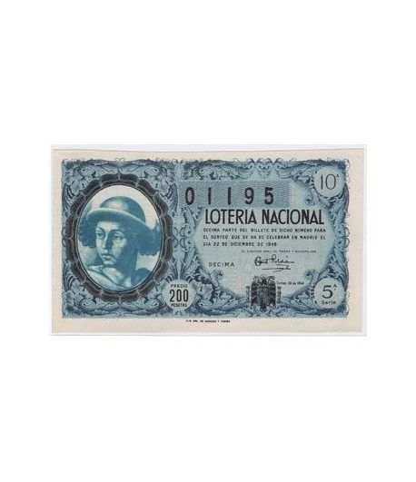 Loteria Nacional. 1948 sorteo 36 (Navidad).