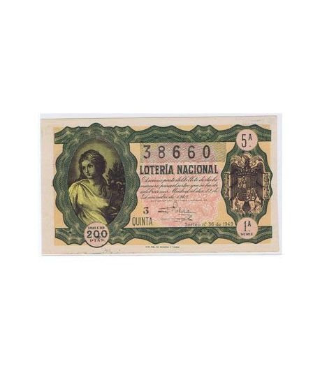 Loteria Nacional. 1949 sorteo 36 (Navidad).