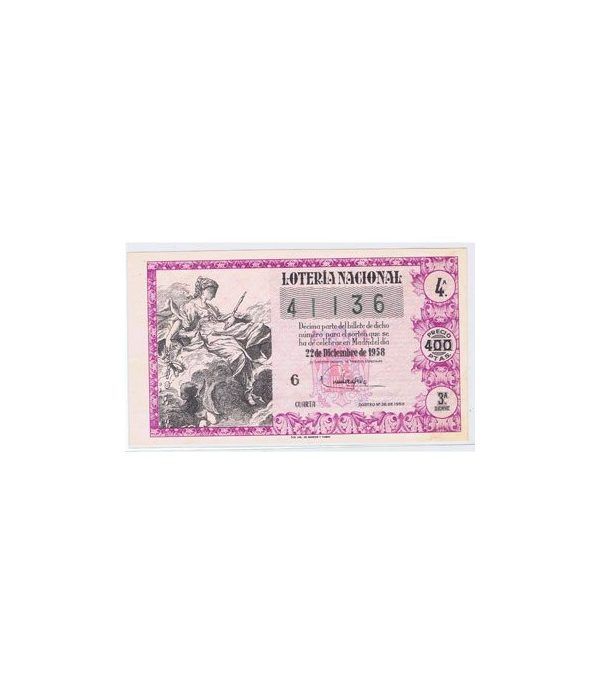 Loteria Nacional. 1958 sorteo 36 (Navidad).