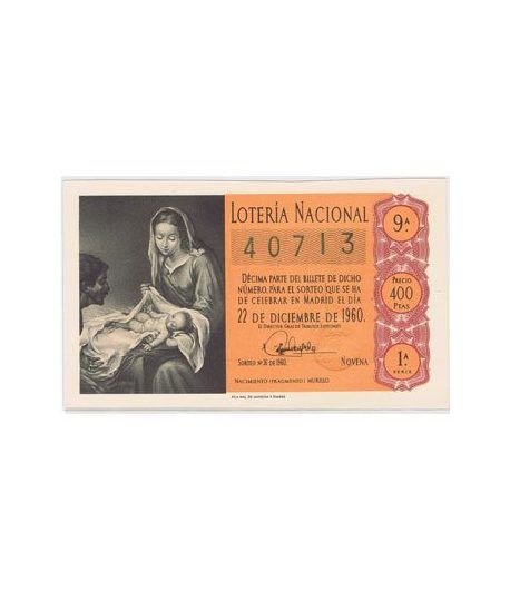 Loteria Nacional. 1960 sorteo 36 (Navidad). Naranja.