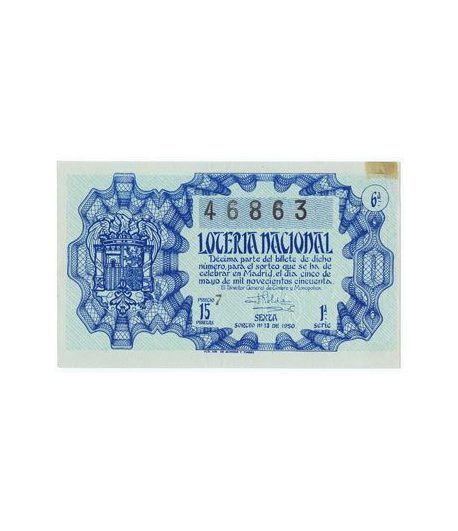 Loteria Nacional. 1950 sorteo 13.