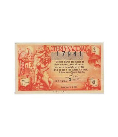 Loteria Nacional. 1949 sorteo 1.