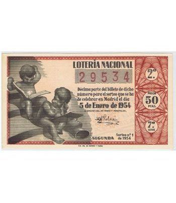 Loteria Nacional. 1954 sorteo 1. Rojo.