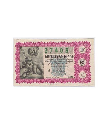 Loteria Nacional. 1955 sorteo 1.