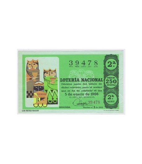 Loteria Nacional. 1966 sorteo 1.