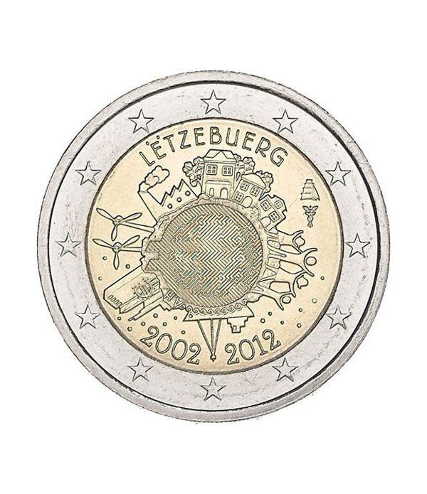 moneda Luxemburgo 2 euros 2012 "X ANIVERSARIO DEL EURO".