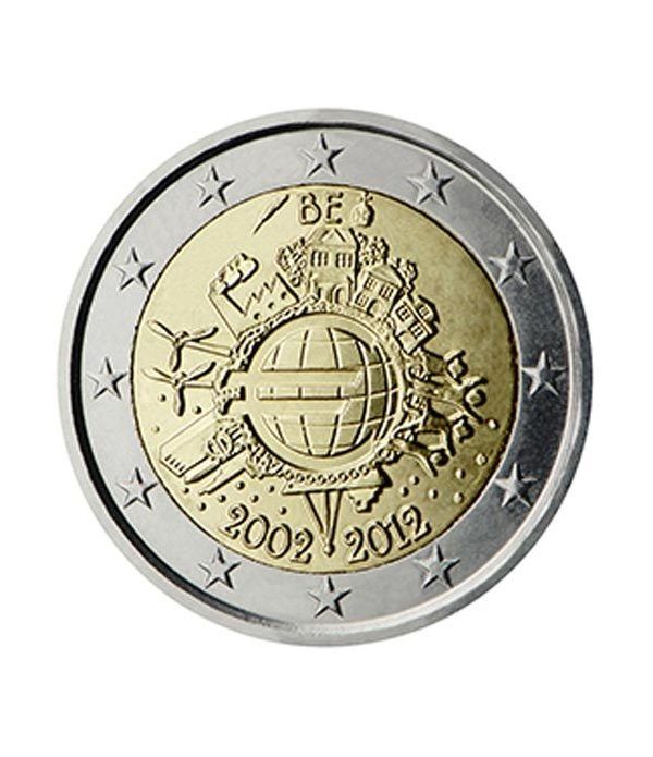 moneda Belgica 2 euros 2012 "X ANIVERSARIO DEL EURO".  - 2