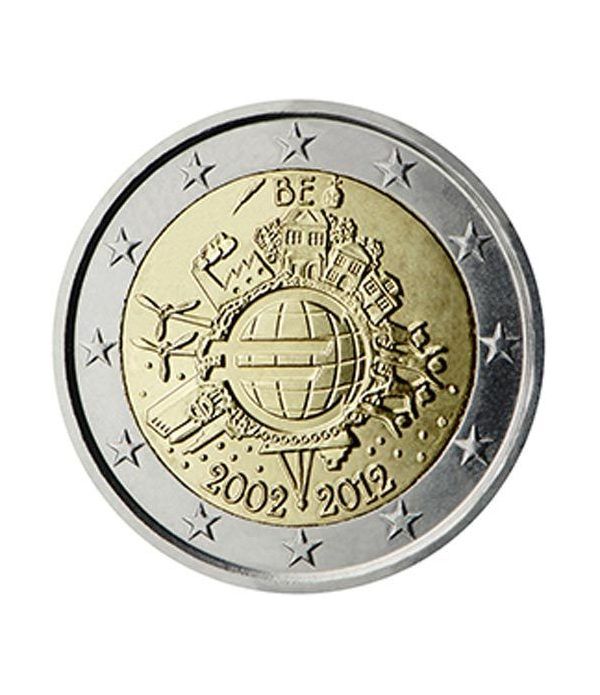 moneda Belgica 2 euros 2012 "X ANIVERSARIO DEL EURO".