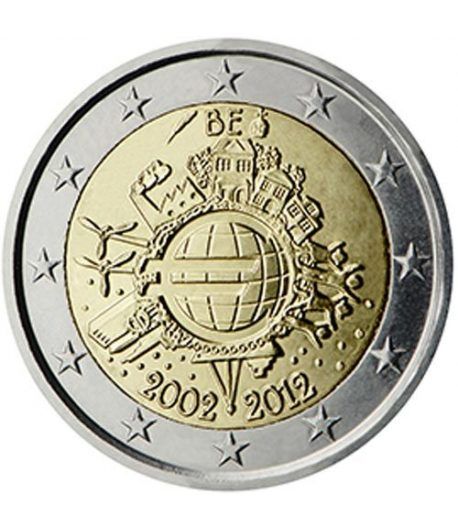 moneda Belgica 2 euros 2012 "X ANIVERSARIO DEL EURO".