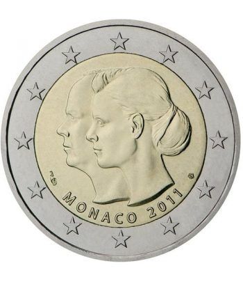 moneda conmemorativa 2 euros Monaco 2011. Boda Alberto II.