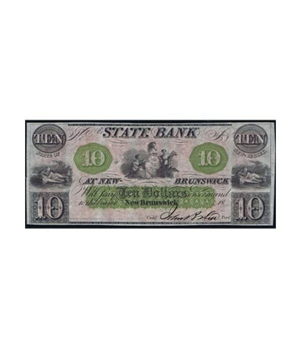 New Jersey. New Brunswick 10$ 18xx. Bank at New-Brunswick. SC.