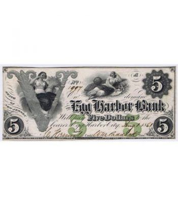 New Jersey. Egg Harbor 5$ 1861. Egg Harbor Bank. SC.