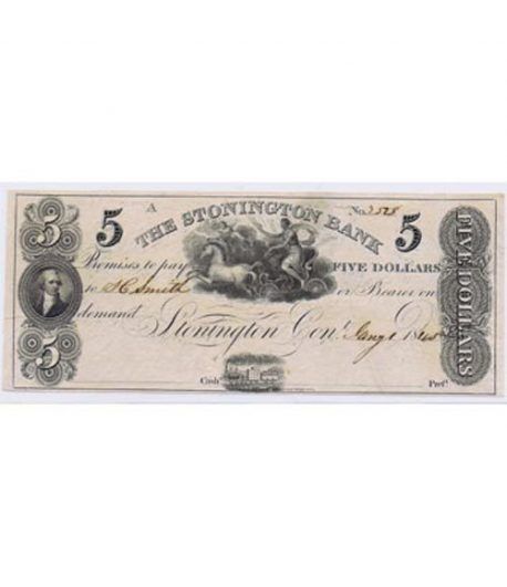 Stonington 5$ 1845. The Stonington Bank. SC.