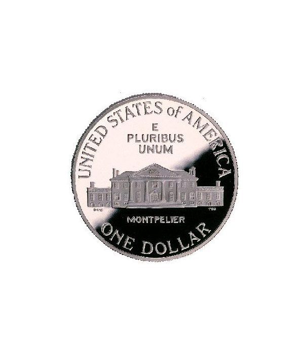Moneda de plata 1$ Estados Unidos James Madison 1993  - 2
