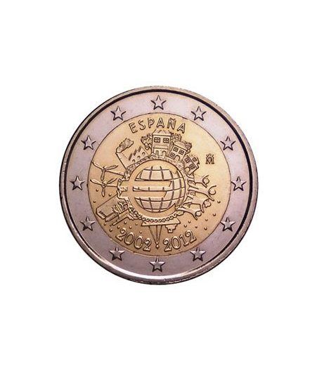 moneda España 2 euros 2012 "X ANIVERSARIO DEL EURO".