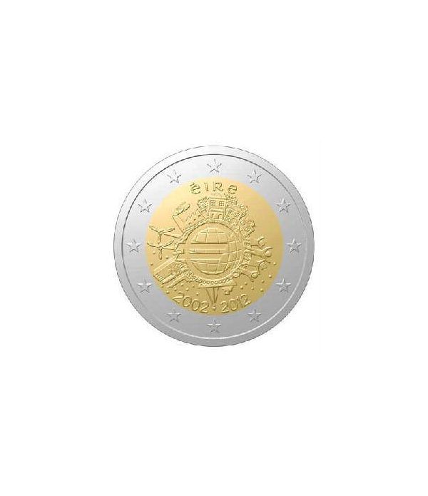 moneda Irlanda 2 euros 2012 "X ANIVERSARIO DEL EURO".