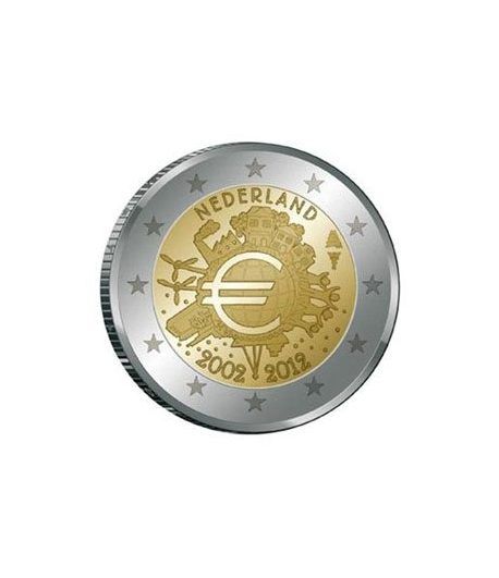 moneda Holanda 2 euros 2012 "X ANIVERSARIO DEL EURO".