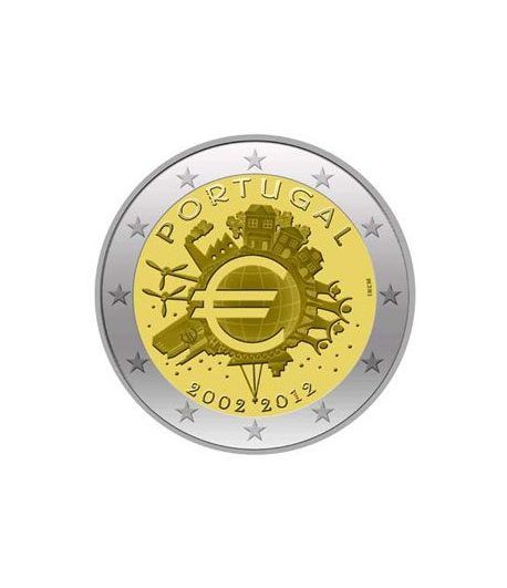 moneda Portugal 2 euros 2012 "X ANIVERSARIO DEL EURO".