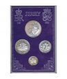 Estuche monedas Jersey 1972. Bodas Plata Reales. 4 mon. (plata)