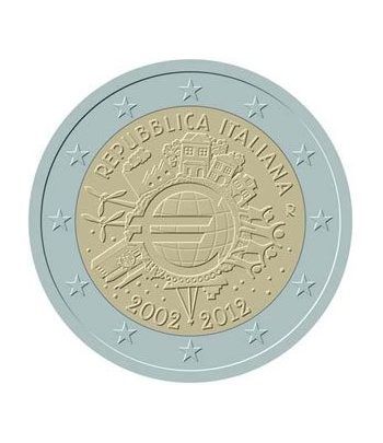 moneda Italia 2 euros 2012 "X ANIVERSARIO DEL EURO".