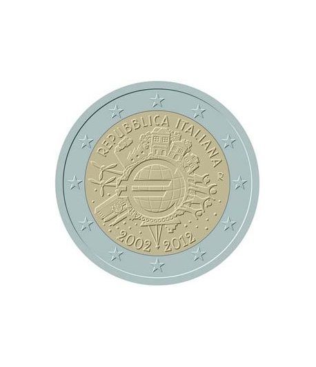 moneda Italia 2 euros 2012 "X ANIVERSARIO DEL EURO".