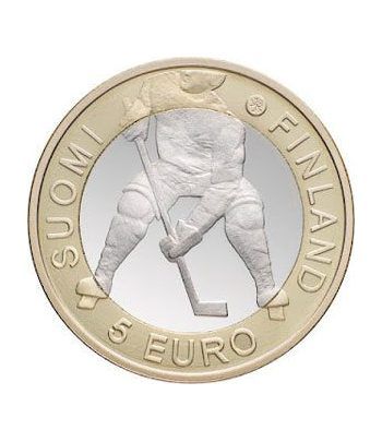 moneda Finlandia 5 Euros 2012. Hockey sobre hielo.