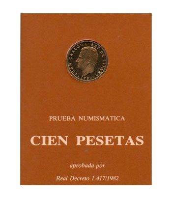 (1982) estuche 100 ptas. Prueba Numismática.