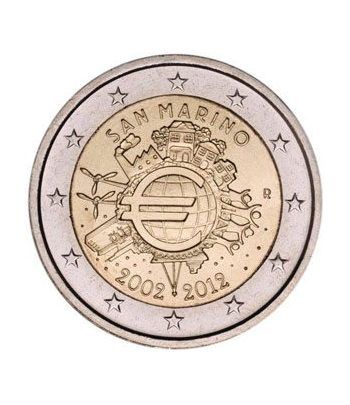 moneda San Marino 2 euros 2012 "X ANIVERSARIO DEL EURO".