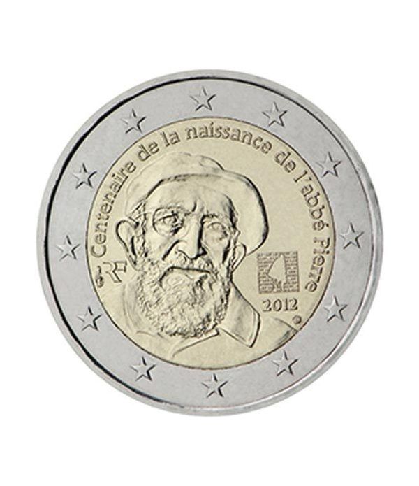 moneda 2 euros Francia 2012 Abbé Pierre.