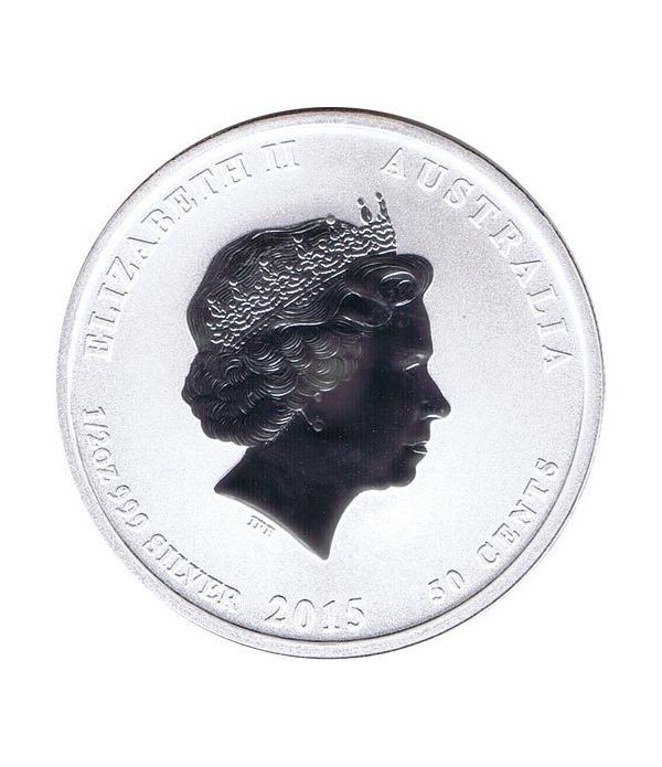 Moneda media onza de plata 1/2$ Australia Lunar 2015 cabra  - 2