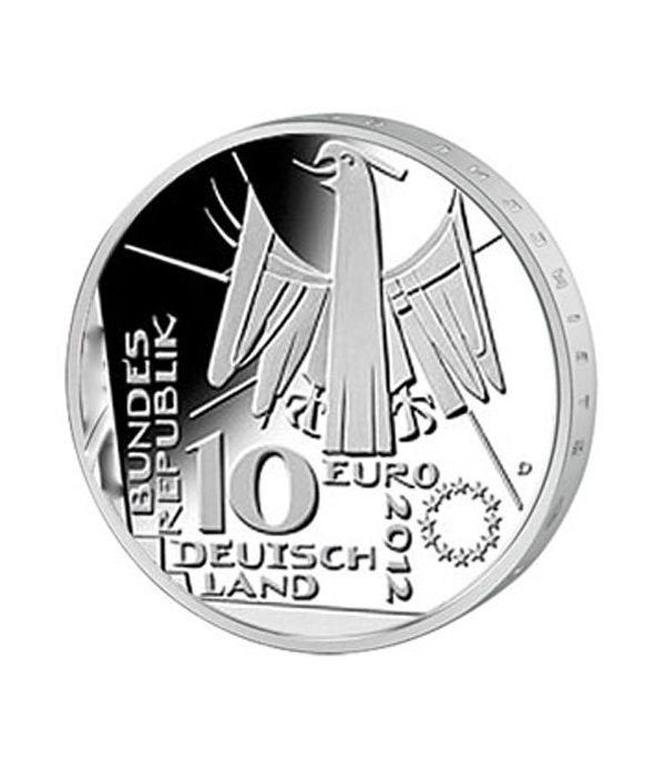 moneda Alemania 10 Euros 2012 D. Biblioteca Nacional.  - 2