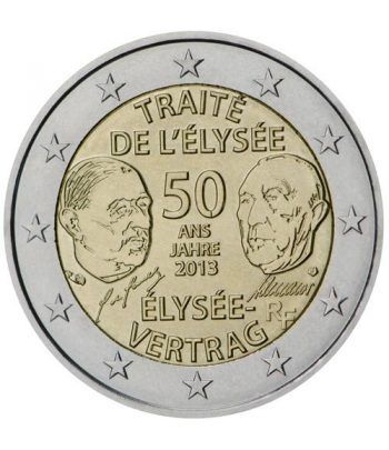 moneda conmemorativa 2 euros Francia 2013. (Tratado de Eliseo)