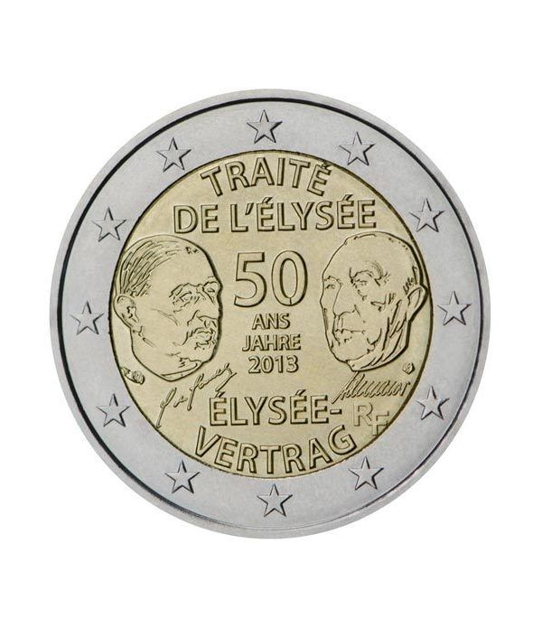 moneda 2 euros Francia 2013 Tratado de Eliseo