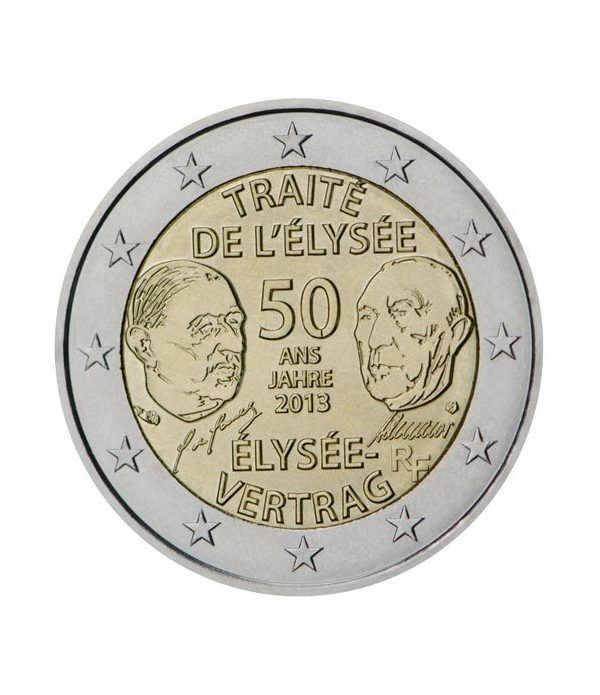 moneda conmemorativa 2 euros Francia 2013. (Tratado de Eliseo)