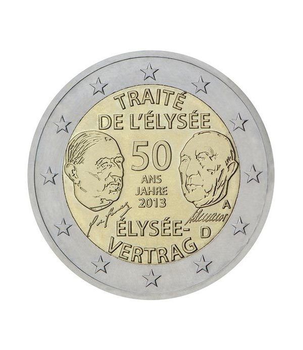 moneda conmemorativa 2 euros Alemania 2013(5mon.)Tratado Eliseo.