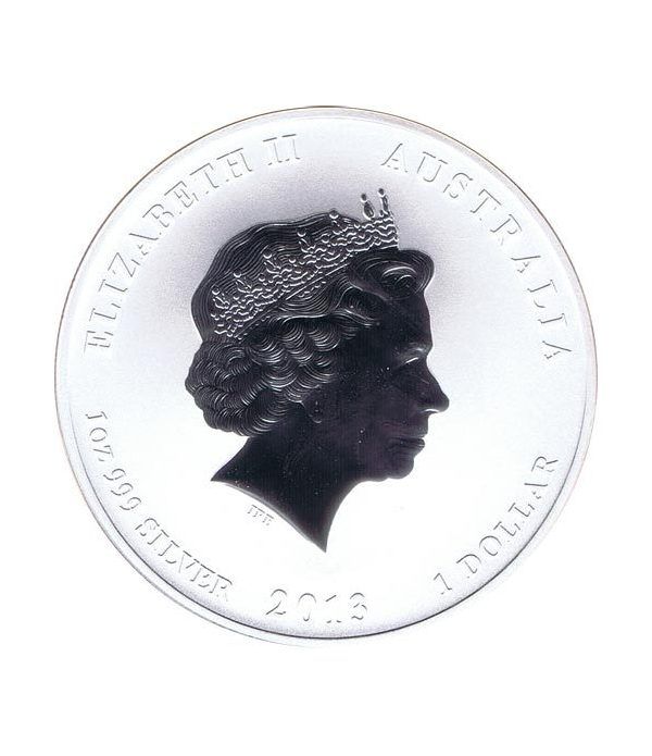 Moneda onza de plata 1$ Australia Lunar serpiente 2013  - 2