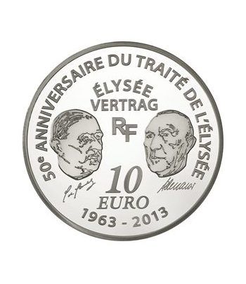 Francia 10 € 2013 Europa 50 Aniversario Tratado del Eliseo.