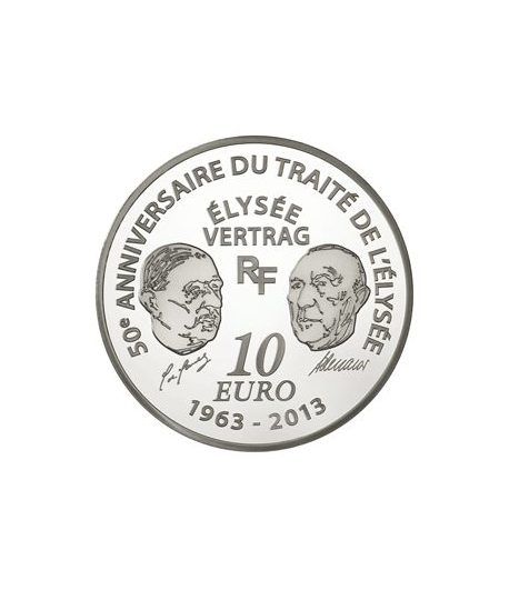 Francia 10 € 2013 Europa 50 Aniversario Tratado del Eliseo.