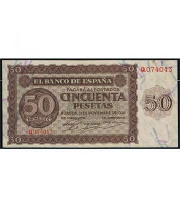 (1936/11/21) Burgos. 50 Pesetas. EBC+. Serie Q074043.  - 1