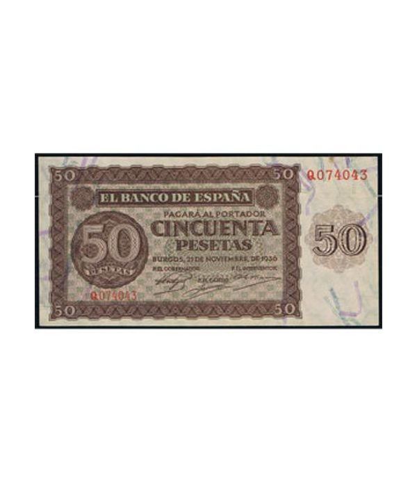 (1936/11/21) Burgos. 50 Pesetas. EBC+. Serie Q074043.