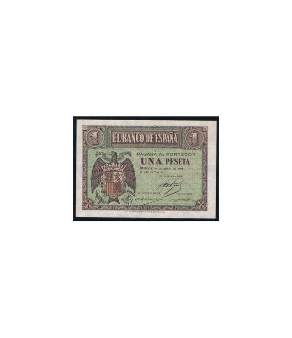 (1938/04/30) Burgos. 1 Peseta. SC. Serie D3668743.