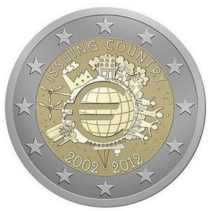 Monedas 2 Euro Xº ANIVERSARIO DEL EURO 2012