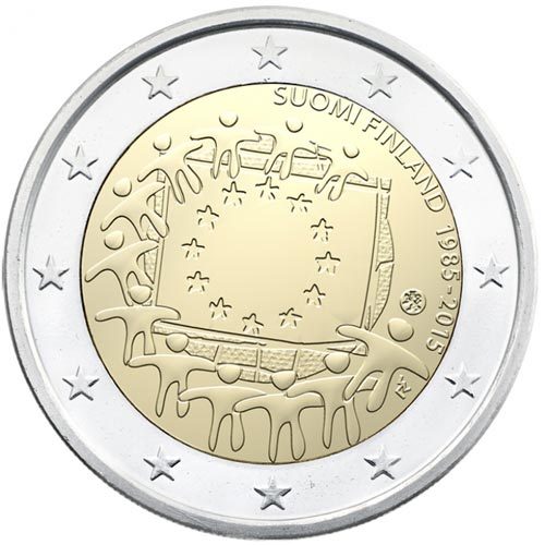 Monedas 2 Euro 30 AÑOS BANDERA EUROPA 2015